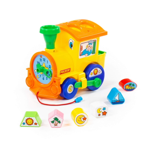 Jucării și Jocuri pentru copii - Sortator de forme Locomotiva Polesie Cavallino 6189, 22cm, 6 forme, plastic, multicolor, 3+ ani