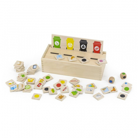 Sortator din lemn, deseuri selective, Viga Toys, 3-7 ani [4]