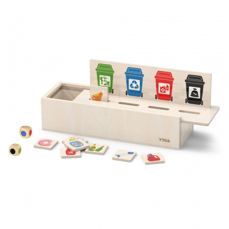 Jucării și Jocuri pentru copii - Sortator din lemn, deseuri selective, Viga Toys, 3-7 ani