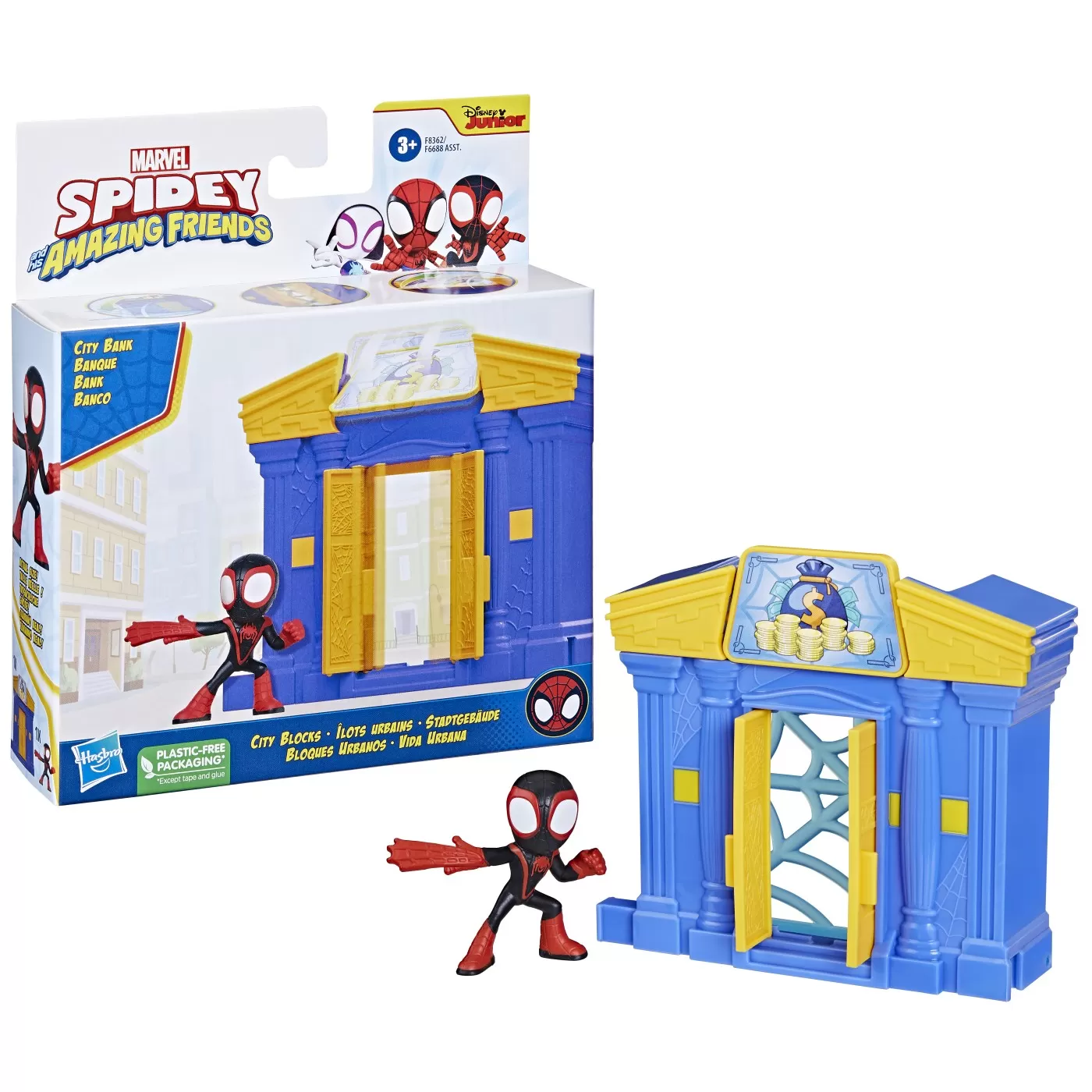 Figurine - City Blocks - Set de Constructie Banca, Spidey Prietenii Extraordinari, varsta de la 3 ani la 7 ani