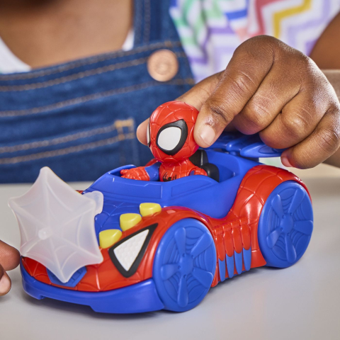 Spidey si prietenii lui uimitori marvel set figurina spidey si vehicul web crawler 7.6cm [7]