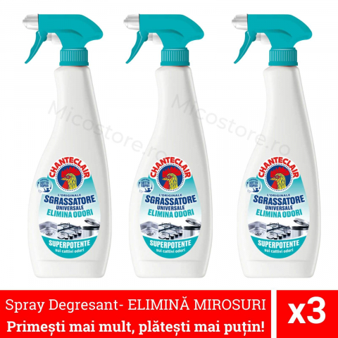 Solutii suprafete bucatarie - Sgrassatore Universale Spray Degresant Elimina Mirosuri, 360° Pulverizare