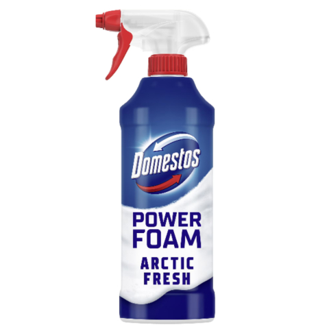 Dezinfectant toaleta - Solutie de curatare baie DOMESTOS Power Foam Spray, Arctic Fresh, 435 ml, Spuma de curatare