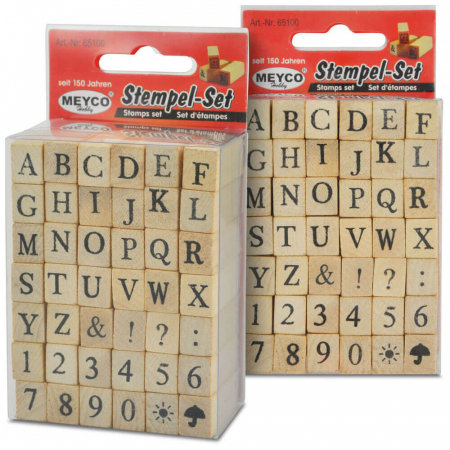 Art & Craft si Artizanat - Stampile din lemn, alfabet, cifre si semne - stampileaza literele.