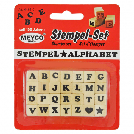 Art & Craft si Artizanat - Stampile din lemn, alfabet si simboluri - stampileaza literele.
