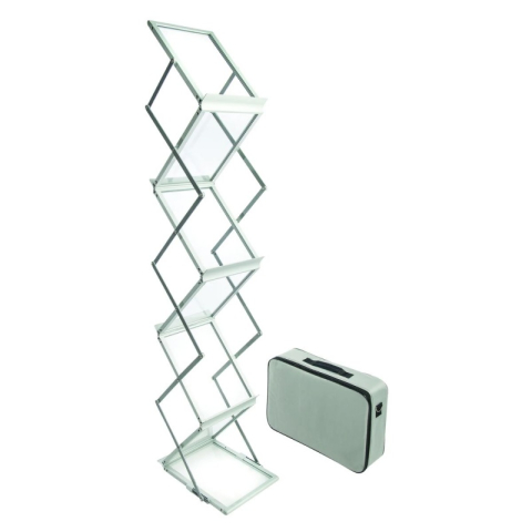 Stand zig zag Deflecto 36100, A4, portret, pliabil, 6 rafturi, fata/verso, pentru brosuri [6]