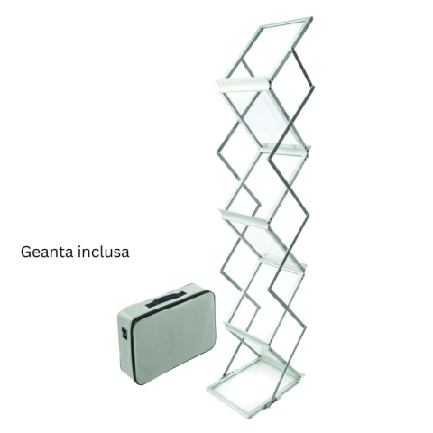 Stand zig zag Deflecto 36100, A4, portret, pliabil, 6 rafturi, fata/verso, pentru brosuri [3]