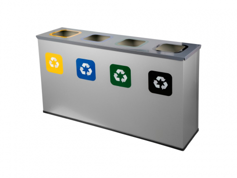 Cutii depozitare și organizatoare - Stație colectare selectivă Eko Station 4 x 60 L