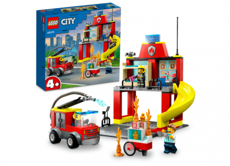 LEGO® - Statie si masina de pompieri, varsta de la 4 ani la 8 ani