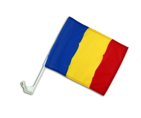 Cadouri Jucării Copii Grădiniță - Steag de masina Romania Tricolor 28x43 cm