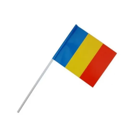 Cadouri Jucării Copii Grădiniță - Steag mic de mana Romania 20x14cm