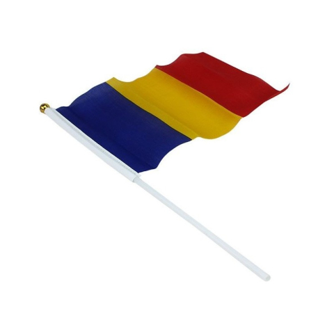 Cadouri Jucării Copii Grădiniță - Steag Romania 20x30cm, cu bat plastic, CNX