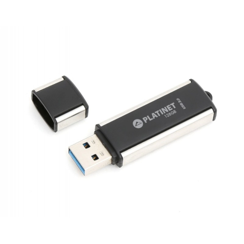 Periferice IT - Stick memorie 128GB Platinet PMFU3128X 42287, USB 3.0, 75MB/s, carcasa aluminiu, negru
