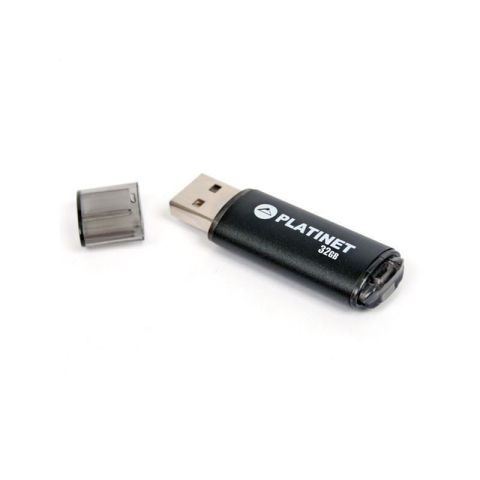 Periferice IT - Stick memorie 32GB Platinet PMFE32 40621, USB 2.0, carcasa aluminiu, negru