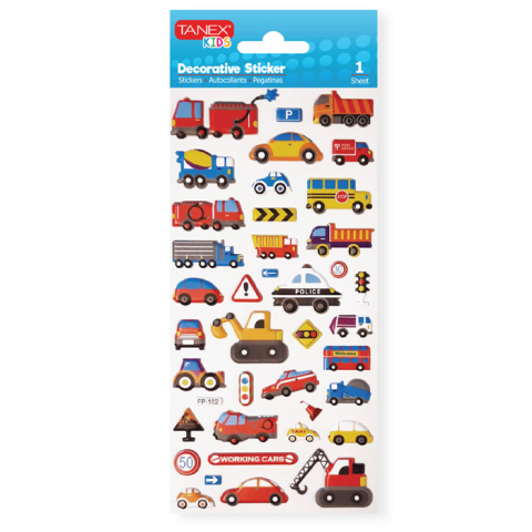 Rechizite Școlare - Sticker puffy cars tnx-25134 tanex