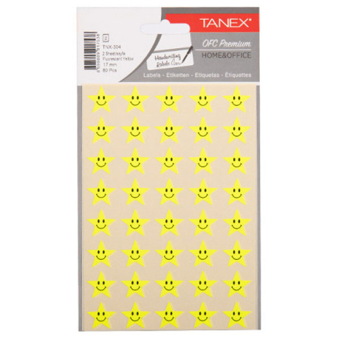 Rechizite Școlare - Sticker smiley stars galbene 80/set tnx-304 tanex