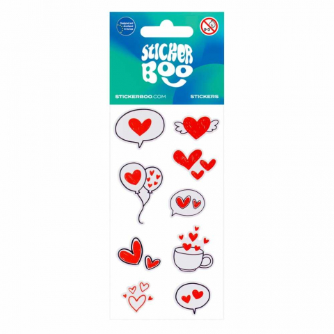 Stickere, Abțibilduri, Autocolante - Stickere inimioare, sf Valentin, dragobete, abtibilduri pentru activitati creative pentru copii