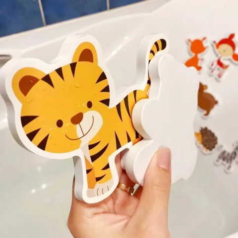 Stickere baie copii, set 18 animale din spuma, reutilizabile, jucarii de baie [2]