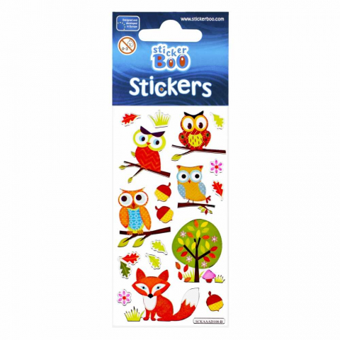 Stickere bufnite, veverite, vulpi, animale din padure, abtibilduri pentru activitati creative [1]