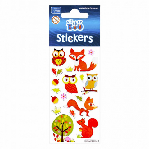 Stickere bufnite, veverite, vulpi, animale din padure, abtibilduri pentru activitati creative [3]