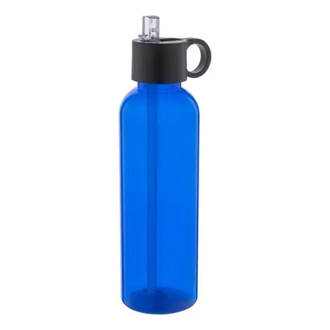 Rechizite Școlare - Sticla apa 500ml RPET FITBA-albastra cu capac de baut din PP si pai integrat