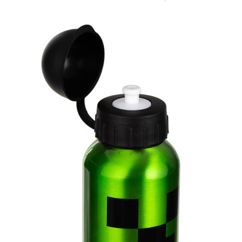 Sticla apa aluminiu Minecraft verde 400ml – bidon copii cu capac flip top [1]