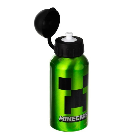 Sticla apa aluminiu Minecraft verde 400ml – bidon copii cu capac flip top [2]
