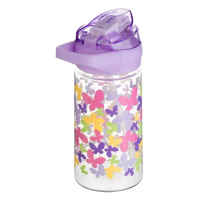 Caserole Sandwich si Sticle Apa - Sticla Apa 450ml Fluturi Color – BPA Free, Pai Silicon, Pop-Up
