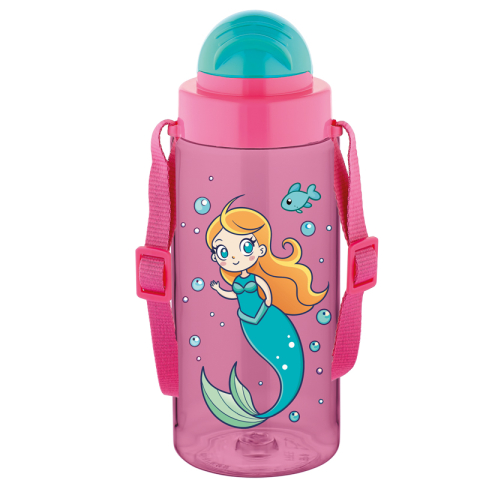 Birotică și Papetărie - Sticla apa pt copii tritan 500ml cu pai si curea transport t-0107 noki
