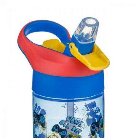 Sticle Apa Copii, Gradinita si Scoala, 500 ml cu Pai, Gamer [2]