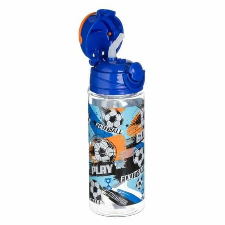 Rechizite Școlare - Sticle Apa Copii, Gradinita si Scoala, 500 ml cu Pai si Snur, Fotbal