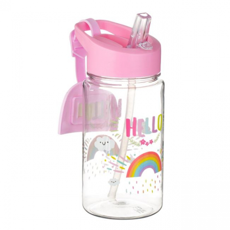 Sticle Apa Copii, Gradinita si Scoala, 440 ml, Fete, Roz, Curcubeu [2]