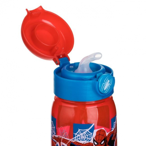 Sticla Apa Copii pentru Scoala, 510 ml, cu Pai, din Plastic, Spiderman [2]