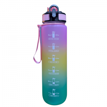 Sticlă de apă și Bidoane - Sticla de apa reutilizabila, portabila, 1000 ml, Roz Gradient