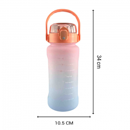 Sticla de apa reutilizabila, portabila, 1500 ml, Roz Gradient [4]