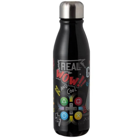 Sticla de Apa pentru baieti, model Harcore Gamer, din aluminiu, 600ml [1]