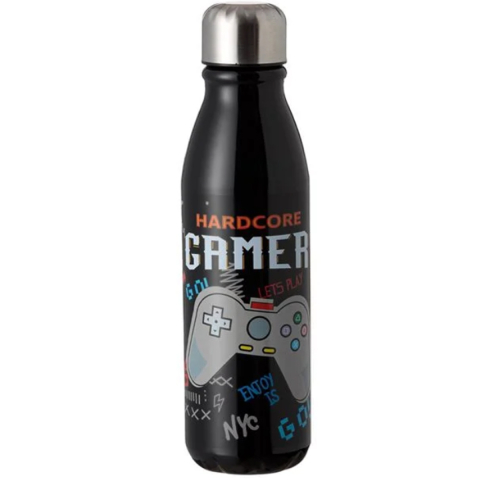 Rechizite Școlare - Sticla de Apa pentru baieti, model Harcore Gamer, din aluminiu, 600ml