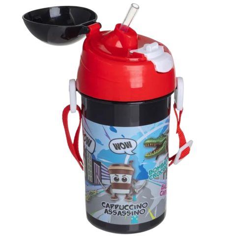 Rechizite Școlare - Sticla de Apa pentru Copii, Brainrots, Pop-Up, Rosu / Negru, 2-5 Ani, 500ml