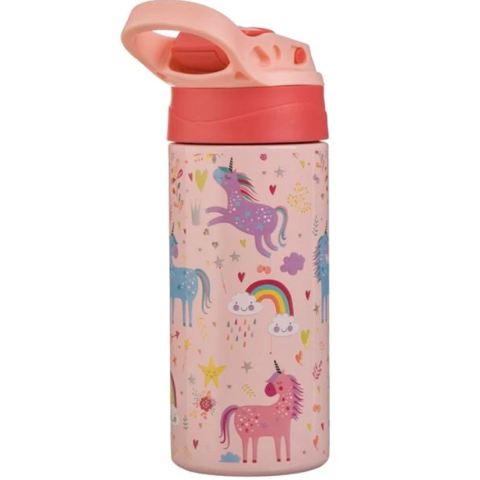 Sticla de Apa pentru Copii, model Unicorn, Otel Inoxidabil, Roz, 500ml [3]