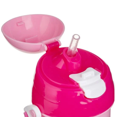 Sticla de Apa pentru Fete, Angel & Stitch, Pop-Up cu Curea Fucsia, 500ml [3]