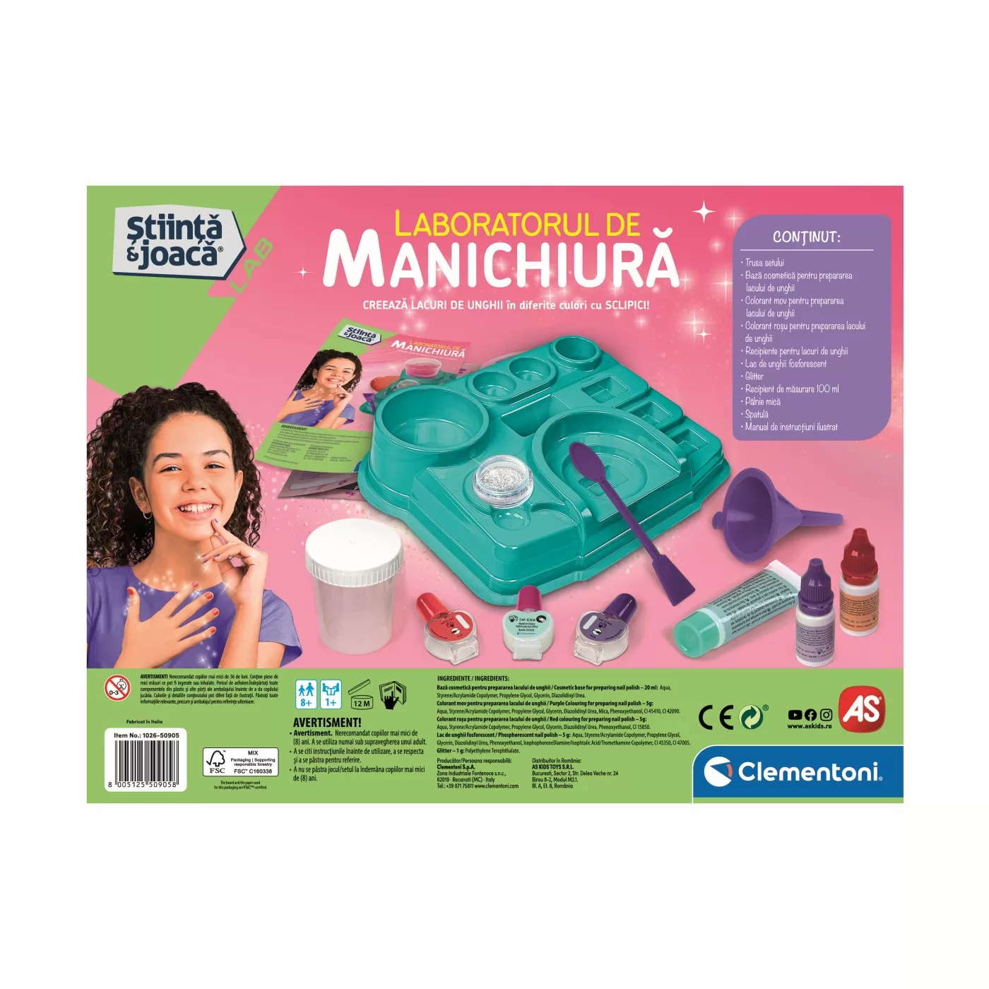 Laboratorul de manichiura, Stiinta si joaca, 8 ani+, Clementoni, varsta de la 8 ani la +15 ani [5]