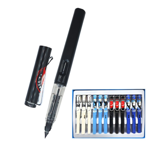Rechizite Școlare - Stilou CNX 221, alimentare pompita, corp plastic, model Snowboard / Basketball, clips tip agrafa