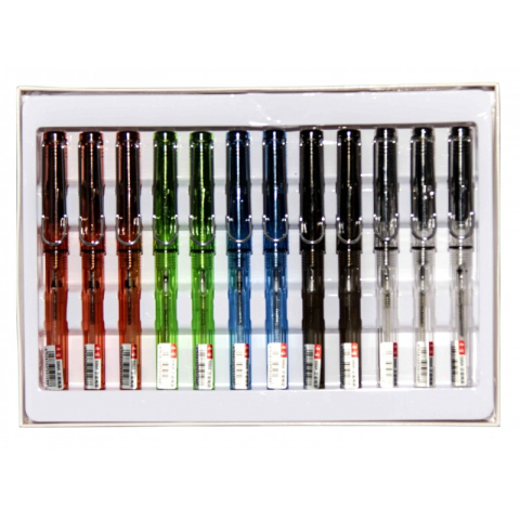 Stilou CNX 599A, alimentare pompita, corp PVC transparent diverse culori [1]