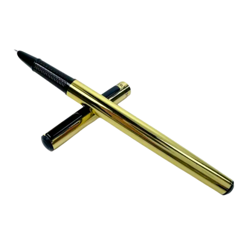 Rechizite Școlare - Stilou Cnx 8072, penita ascunsa, alimentare pompita, corp metalic auriu, clips negru