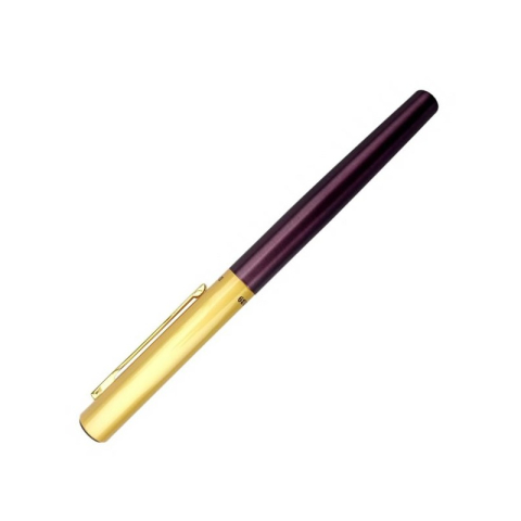 Rechizite Școlare - Stilou CNX Lux Dikawen 8039, alimentare pompita, corp metalic bordo, capac auriu