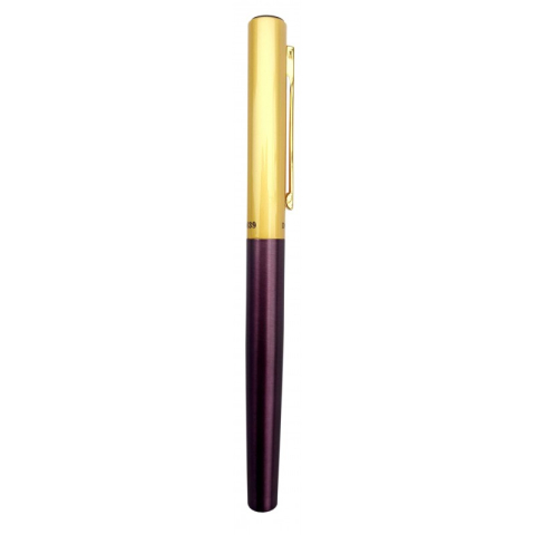 Stilou CNX Lux Dikawen 8039, alimentare pompita, corp metalic bordo, capac auriu [1]