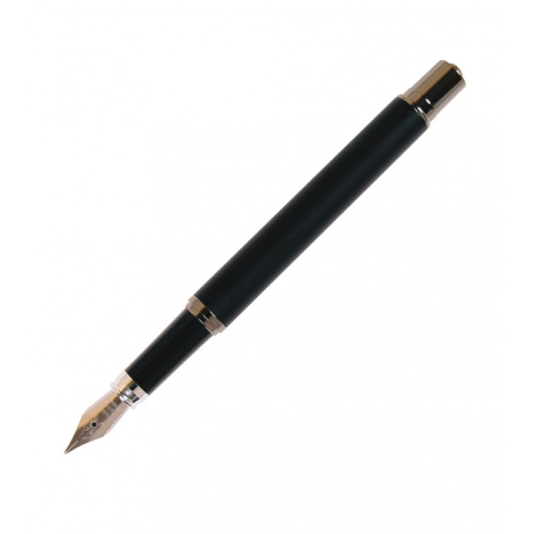 Rechizite Școlare - Stilou Cresco EXCLUSIVE S 830140, penita iridium, alimentare rezerve, corp metalic negru
