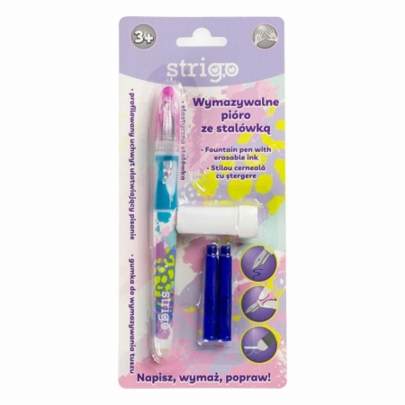 Set Stilou Strigo cu Cerneala care se Sterge si 2 Rezerve [3]
