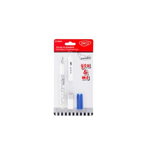 Rechizite Școlare - Stilou daco cu radiera you and me alb st300w