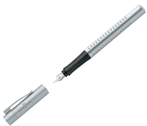 Stilou grip 2011 argintiu m faber-castell [1]